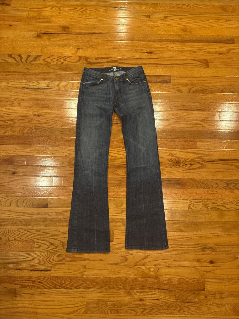 7 For All Mankind Dark Indigo Wide-Leg Jeans - Picture 1 of 4